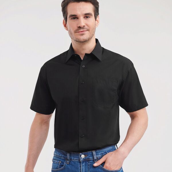 Russell Collection Short sleeve polycotton easycare poplin shirt J935M Short sleeve polycotton easycare poplin shirt Thumbnail