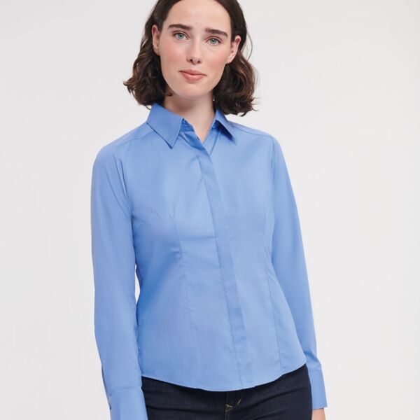Russell Collection Russell Collection Ladies Long Sleeve Fitted Poplin Shirt 924F Russell Collection Ladies Long Sleeve Fitted Poplin Shirt Thumbnail
