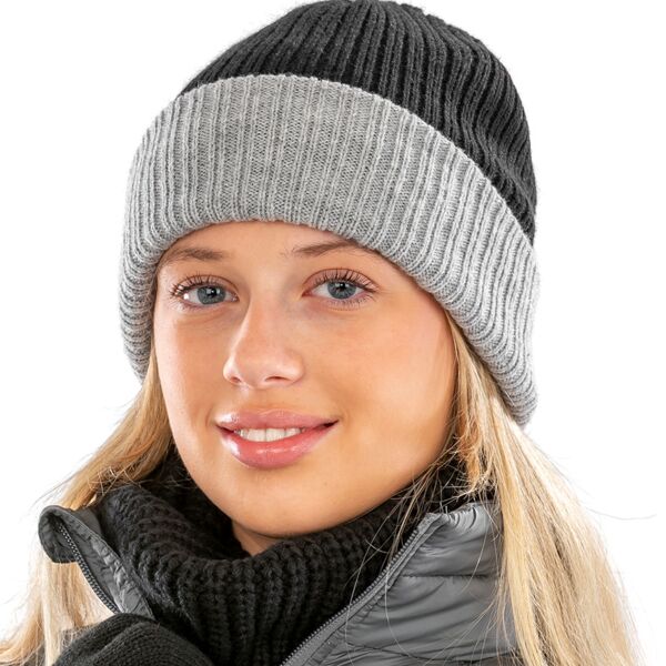 Result Winter Essentials Result Double Layer Knitted Hat RC378 Result Double Layer Knitted Hat Thumbnail