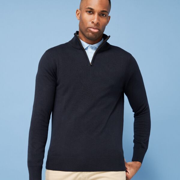 Henbury Henbury Zip Neck Sweater H729 Henbury Zip Neck Sweater Thumbnail
