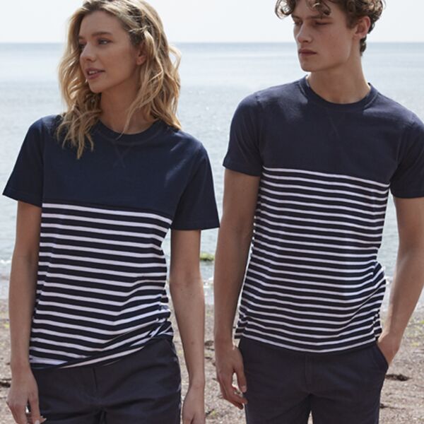 Front Row Front Row Unisex Breton Striped T-Shirt FR135 Front Row Unisex Breton Striped T-Shirt Thumbnail